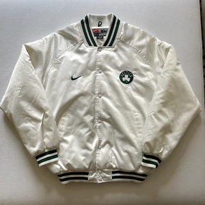 Chaqueta de satén vintage Nike Boston Celtics extra grande XL blanca Y2K muy rara difícil de encontrar - Imagen 1 de 14