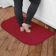 Stain Resistant Kitchen Floor Rug Non Slip Home Accent Door Mat Red 18x30 Inches