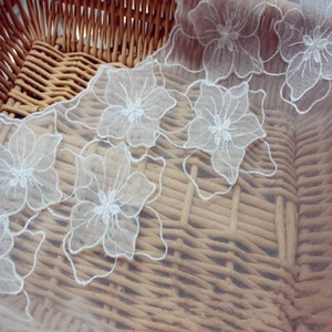1 Yard Blüte Abend Temperament Spitze Mesh Blume Stickerei Kleid DIY Nähen - Bild 1 von 9