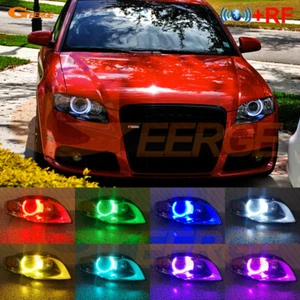 Para Audi A3 8PA A4 S4 RS4 B7 Multicolor RGB LED Ojos de Ángel Kit Bluetooth APP - Imagen 1 de 23