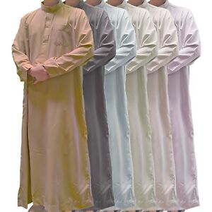 Luxury Size 56-62 Uae SAUDI Thobe Jubba Men Ramadan Eid Umrah Hajj Islamic Gift
