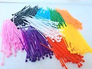 Reißverschluss Krawatten 4" 50 Stück selbstverriegelnd Nylon Kunststoff verschiedene Farben Sie wählen Handwerk - Bild 1 von 27