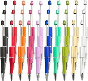 30Pcs Beadable Pens Bulk, Plastic Bead Pen Black Ink Ballpoint Pens, Diy Teacher - Picture 1 of 6