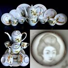 Japanese Lithophane Geisha Girl Eggshell China Dragon Ware Tea Set (12 Pieces)