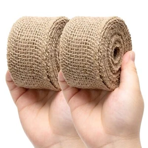 2 Inch Natural Burlap Fabric Roll 10 Yards Natural Jute Fabric RibbonNatural ... - Picture 1 of 7