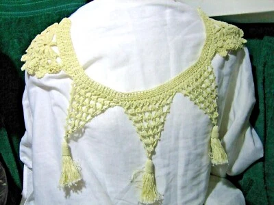 Cuello/hombro de ganchillo irlandés victoriano/edwardiano hecho a mano Foto 1 de 4