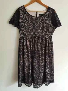 Excellent Next maternity Size 12 short sleeve lace midi dress - Black - Picture 1 of 8