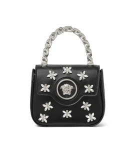 Nuevo Bolso La Medusa Mini Cuero Adornado Asa Superior - Imagen 1 de 11