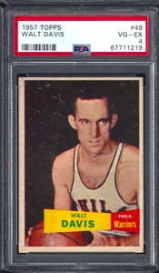 1957 TOPPS #49 WALT DAVIS ROOKIE SP PHILADELPHIA WARRIORS 219 - PSA VG-EX 4 - Picture 1 of 2