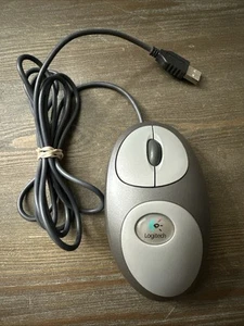 RARE Logitech Mouseman Dual Sensor Optical USB Wheel Mouse M-BL63B Corded Tested - Photo 1/10