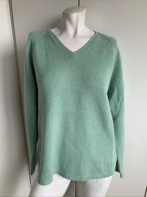 Eddie Bauer Corderos Lana Mujer Cuello en V Talla Mediana Verde Suéter Manga Larga Foto 1 de 4
