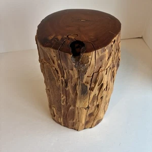 "Rompecabezas Jeff Trag madera árbol tronco tocón caja secreta tallado a mano 8"" de alto firmado" - Imagen 1 de 12