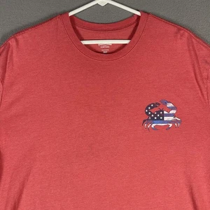 IZOD Saltwater Shirt Mens 2XLT Red American Classic Crab Graphic Patriotic Tee - Picture 1 of 7