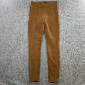 Spanx Leggings Womens Large Faux Suede Pull-on High Waist Stretch Caramel Brown - Picture 1 of 9