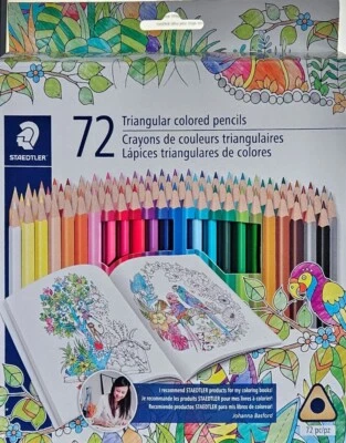 Staedtler 72 Piezas Lápices Triangulares de Colores Barril Arte Dibujo Profesional Foto 1 de 2