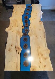epoxy resin river dining table office desk  30 in h x 79 l x 36 w
