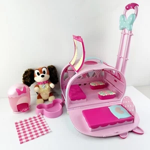 Disney Parks Minnie & Fifi Rolling Pet Carrier Trailer Camper Toy Retired! - Picture 1 of 11
