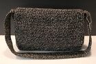 The Sak Handbag Purse Gray Woven Crochet Style With Shoulder Strap
