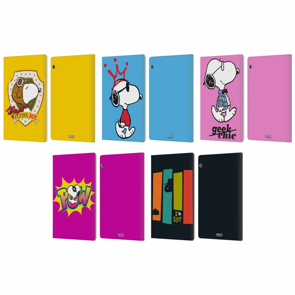 PEANUTS THE MANY FACES OF SNOOPY LEATHER BOOK CASE FOR HUAWEI XIAOMI TABLET - Imagem 1 de 4