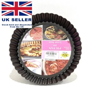 24cm Quiche Flan Tin Removable Base Extra Deep Baking Tray Pie Dish UK - Picture 1 of 3