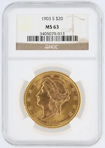 1903-S Liberty Head Double Eagle NGC MS63 $20 San Francisco Minted Gold Coin - Picture 1 of 4