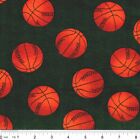 Basketball Sport FLANELL grüner Stoff verkauft von 1/4 Yard gemessen vom Bolzen