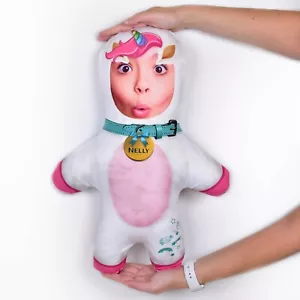 Unicorn Mini Me Teddy Custom Personalised Face Doll Cushion Funny Kids Gift - Picture 1 of 14
