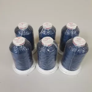 Gunold Polyester Embroidery Thread Light Navy 61427 40 Gauge 5000m Cone Lot of 6 - Picture 1 of 3