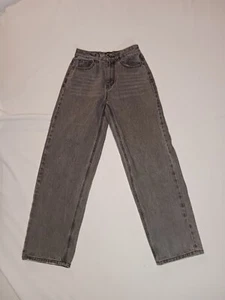 Pretty Little Thing Jeans Womens Size 2 Acid Wash Black Straight High Rise - Picture 1 of 11