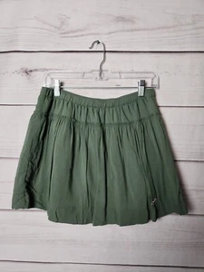 Hollister Women’s Green Ruffled Elastic Waist A-Line Mini Skirt Size 9 - Picture 1 of 6
