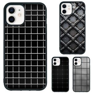 Anti-Fingerprint Black simple grid plain For iPhone 5 5S SE 6S 7S 8 Plus