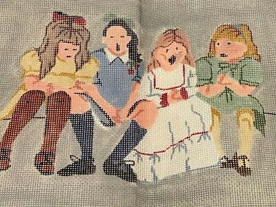Patti Mann GIRLFRIENDS Hand Painted Needlepoint Canvas 16 x 11.75" - Image 1 of 4