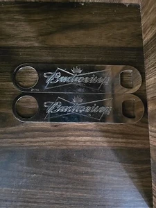 2 Budweiser Bartender Strong Metal Bottle "Speed" Opener | Script Logo W/ Bowtie - Picture 1 of 1