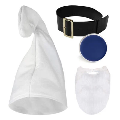 JUEGO DE ACCESORIOS DE DISFRAZ GNOMO AZUL PARA NIÑOS SOMBRERO DIBUJOS ANIMADOS PROGRAMA DE TELEVISIÓN PELÍCULA DÍA DEL LIBRO Foto 1 de 4