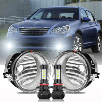 For Chrysler Sebring 2008-2010 Clear Lens 2X Front Bumper Fog Lights Lamps — 第 1/4 张图片