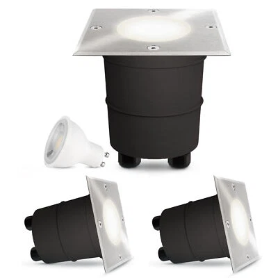 SSC-LUXON 3 pezzi Faretto incasso a pavimento MADON carrabile IP67 con LED GU10 3W bianco neutro 230V
