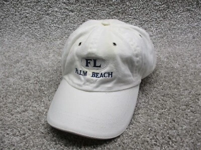 VINTAGE Palm Beach Florida Hat Cap Adult White Fahrenheit Adjustable Distressed - Image 1 of 4