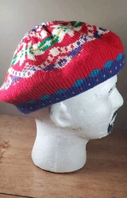 De colección Aris Acrílico Gorro Slouch Boina Hippie Tejido Sombrero Rojo Azul Verde Blanco  Foto 1 de 4