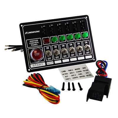 Racing Switch Panel Race Ignition Accessory Engine Start 6 Switch Lights Fused • 105.77€