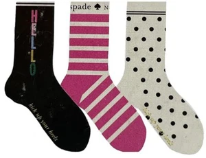 NIB KATE SPADE NEW YORK Women' Trouser Sock Set Gift Box 3 Pack ,One Size - Picture 1 of 4