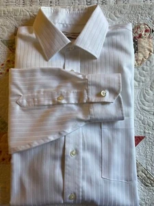 Joseph Abboud White with White Stripes Dress Shirt 16 34/35 - Picture 1 of 6
