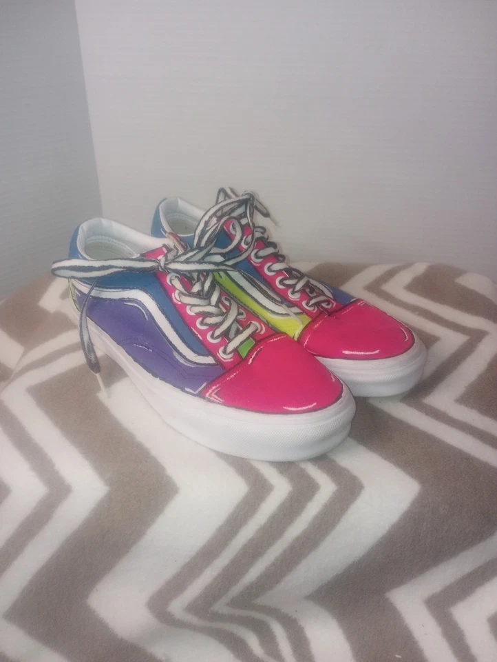 Vans Rainbow Neon Old Skool Color Block Tenis Hombres 6.5-Mujeres 8 Foto 1 de 4