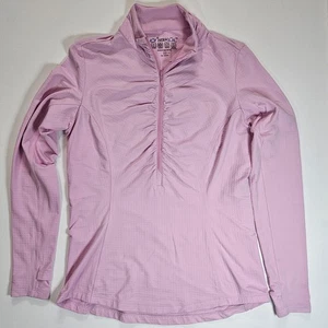 IBKUL Shirt Womens XS Pink Quarter Zip Long Sleeve UPF 50 Golf Active Resortwear - Picture 1 of 3