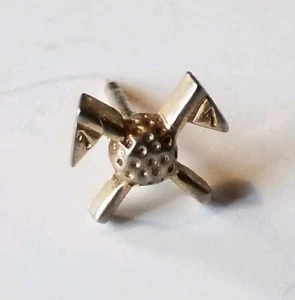 Vintage Golfing Theme Tie Tack Golf Ball & Flags Two-Toned Hat Lapel Pin Pinback - Picture 1 of 6