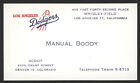 Late 1950S Los Anglees Dodgers - Scout's Business Card