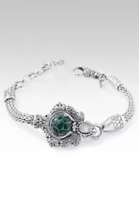 Sarda Armband Sterlingsilber 925 Waldgrün Indonesische Koralle & Weiß MOP - Bild 1 von 12