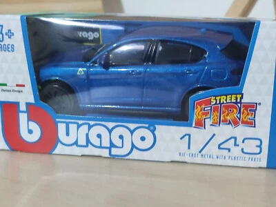 Stelvio Alfa Romeo Burago Modellino Auto Blu Scala 1:43 Street Fire Die Cast - Immagine 1 di 4