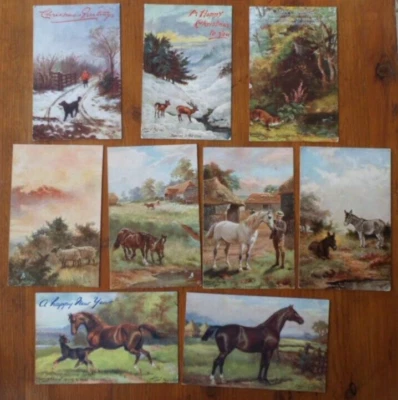 COLLECTION OF 9 X C1906 RURAL/GREETINGS POSTCARDS  ARTIST SIGNED HARRY PAYNE - Image 1 of 4