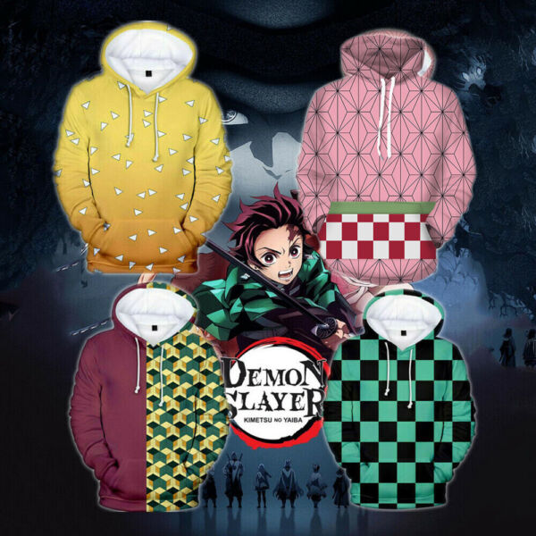 Demon Slayer: Kimetsu no Yaiba Cosplay Hoodie Causal Sweater Pullover Sweatshirt