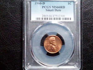1960 D Small Date Lincoln One Cent PCGS MS66rd - Picture 1 of 6